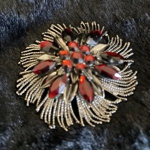 Vintage Japanned Flower Cluster Brooch.